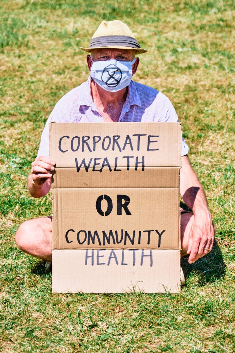 Extinction Rebellion - &quot;Change Is Now&quot;, College Green, Bristol, May 2020. Photograph Copyright &copy; Simon Holliday