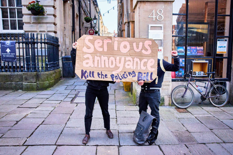 &quot;Kill The Bill&quot; protest, Bristol, March 26th 2021. Photograph Copyright &copy; Simon Holliday