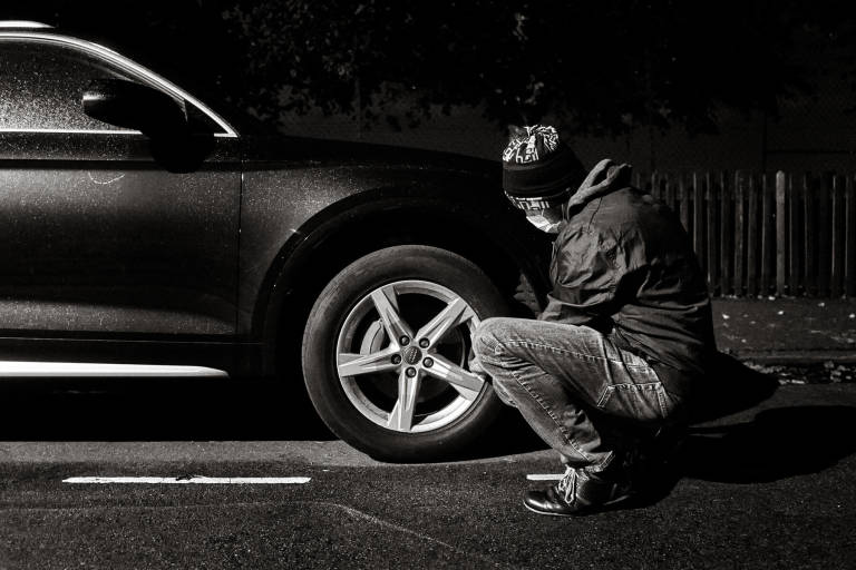 Tyre Extinguishers, Clifton, Bristol, September 2022. Photograph Copyright &copy; Simon Holliday