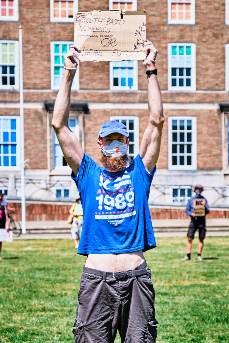 Extinction Rebellion - &quot;Change Is Now&quot;, College Green, Bristol, May 2020. Photograph Copyright &copy; Simon Holliday