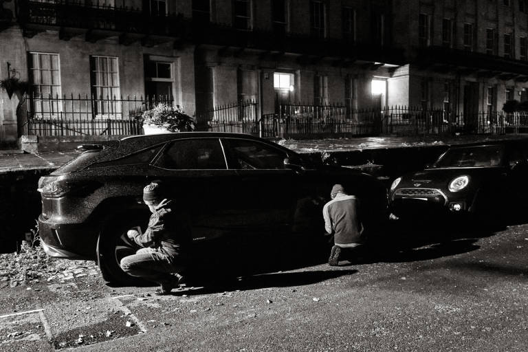 Tyre Extinguishers, Clifton, Bristol, September 2022. Photograph Copyright &copy; Simon Holliday