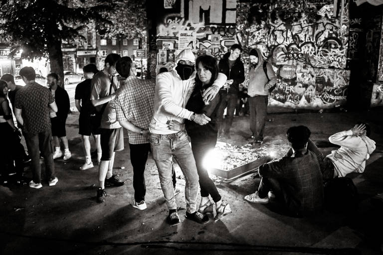 Dee and Amie, Turbo Island, Bristol, May 2023. Photograph Copyright &copy; Simon Holliday