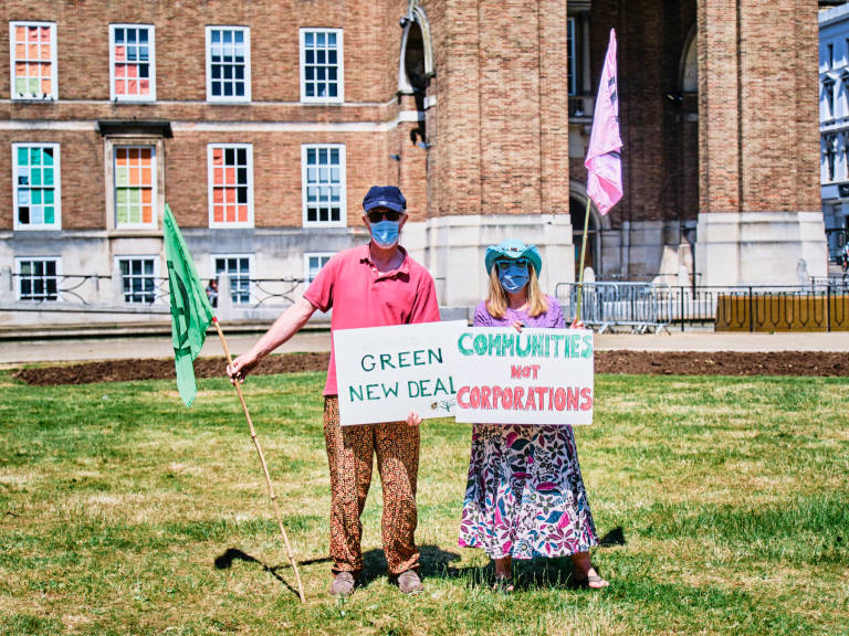 Extinction Rebellion - &quot;Change Is Now&quot;, College Green, Bristol, May 2020. Photograph Copyright &copy; Simon Holliday
