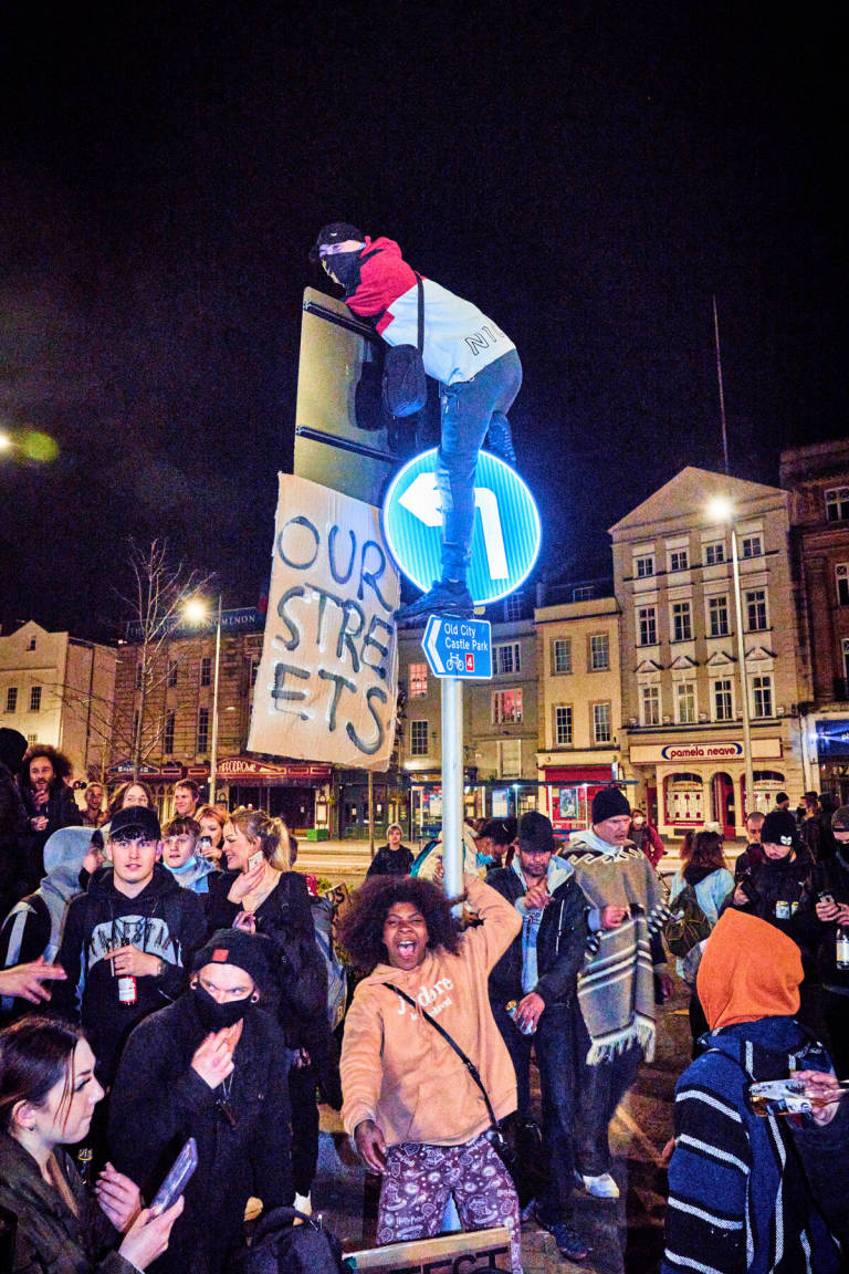 &quot;Kill The Bill&quot; protest, Bristol, April 3rd 2021. Photograph Copyright &copy; Simon Holliday