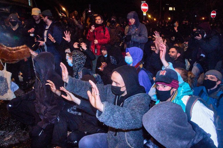 &quot;Kill The Bill&quot; protest, Bristol, March 26th 2021. Photograph Copyright &copy; Simon Holliday