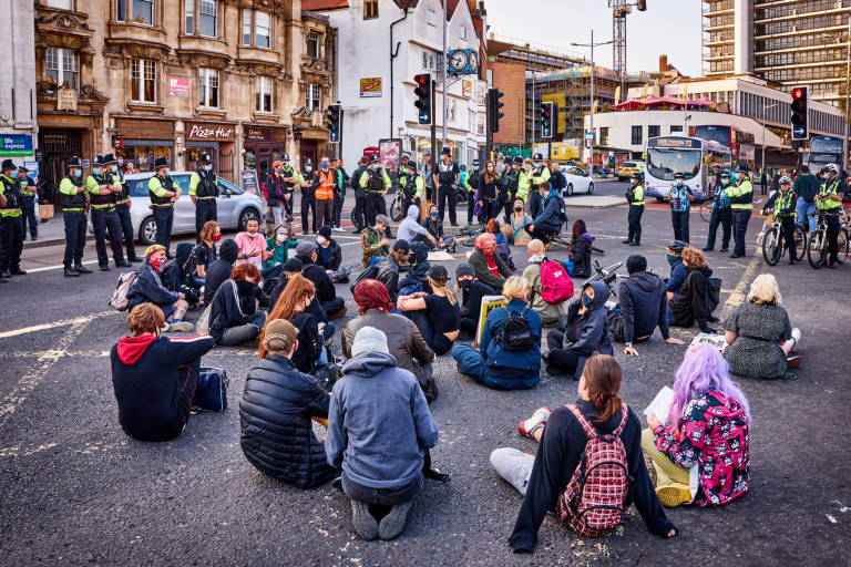&quot;Kill The Bill&quot; protest, Bristol, April 17th 2021. Photograph Copyright &copy; Simon Holliday
