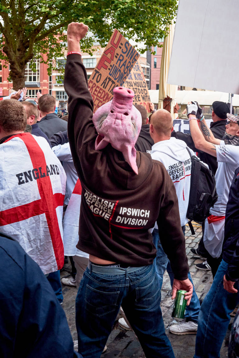 English Defence League march, Bristol, July 2012. Photograph Copyright © Simon Holliday