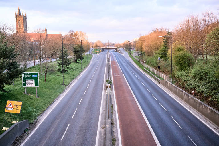 Northumberland Street (North). Bristol during COVID-19 lockdown, April 2020. Photograph Copyright © Simon Holliday