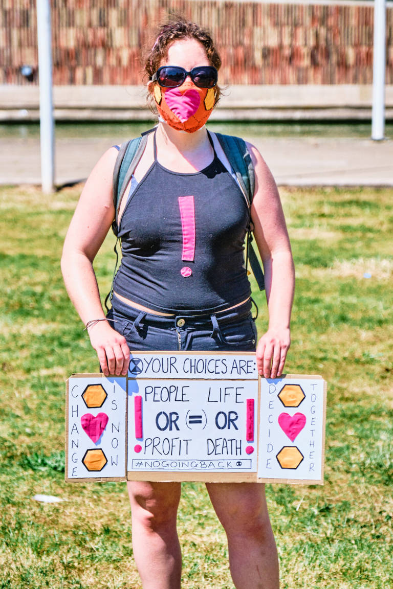 Extinction Rebellion - &quot;Change Is Now&quot;, College Green, Bristol, May 2020. Photograph Copyright &copy; Simon Holliday
