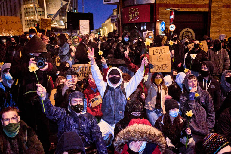 &quot;Kill The Bill&quot; protest, Bristol, March 26th 2021. Photograph Copyright &copy; Simon Holliday