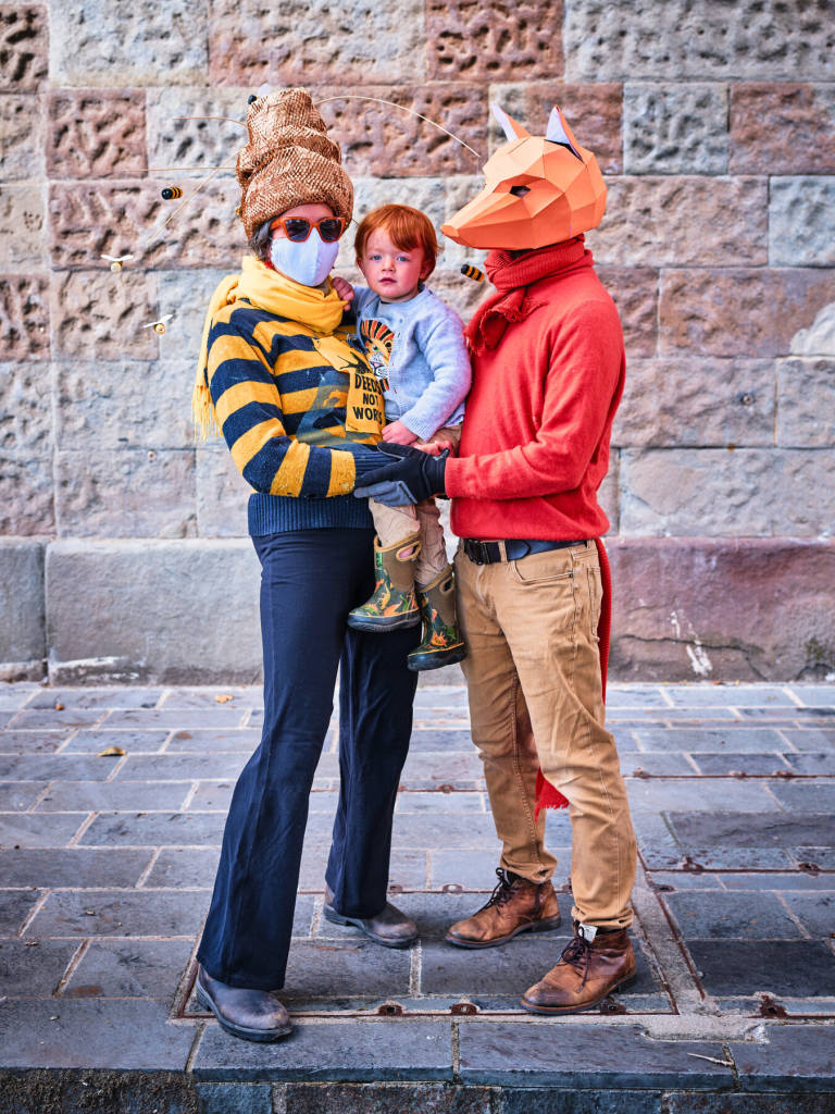 Family at an Extinction Rebellion event, Bristol, August 2020. Photograph Copyright &copy; Simon Holliday