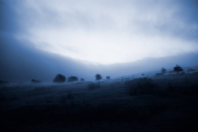 Sunrise, Exmoor, October 2005. Photograph Copyright &copy; Simon Holliday