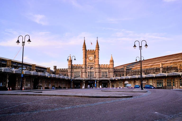 Bristol Temple Meads station. Bristol during COVID-19 lockdown, April 2020. Photograph Copyright © Simon Holliday
