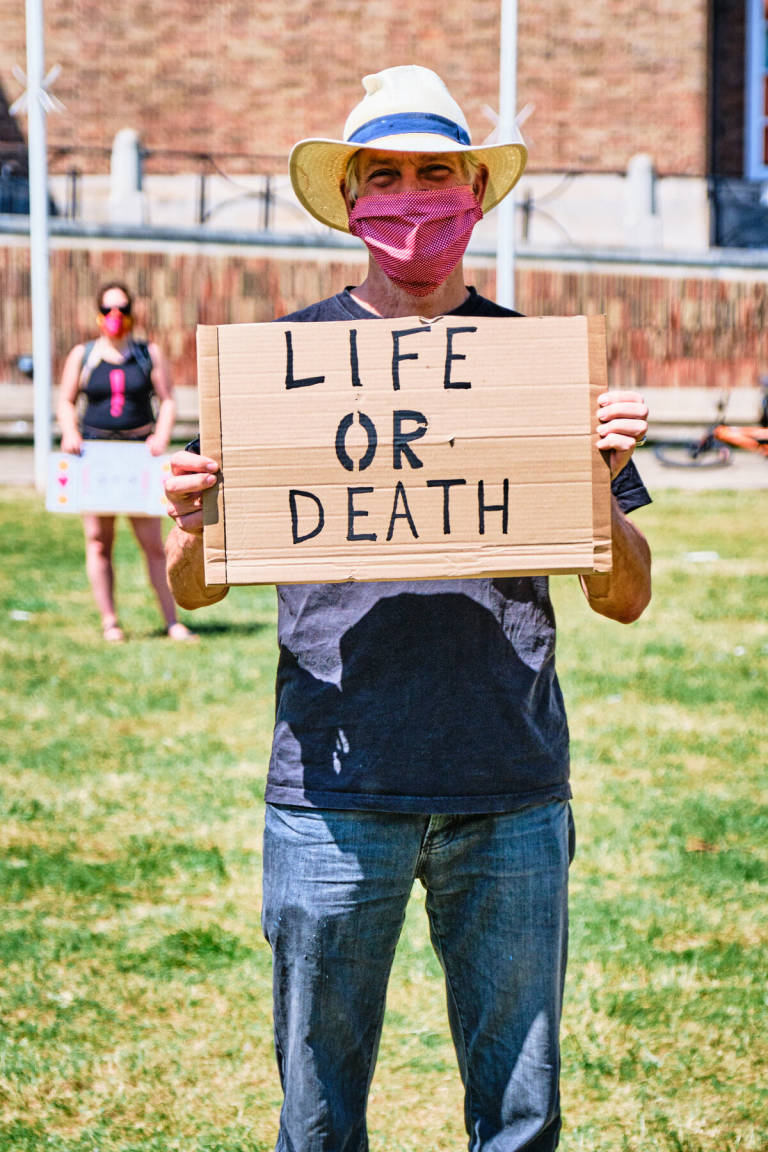 Extinction Rebellion - &quot;Change Is Now&quot;, College Green, Bristol, May 2020. Photograph Copyright &copy; Simon Holliday