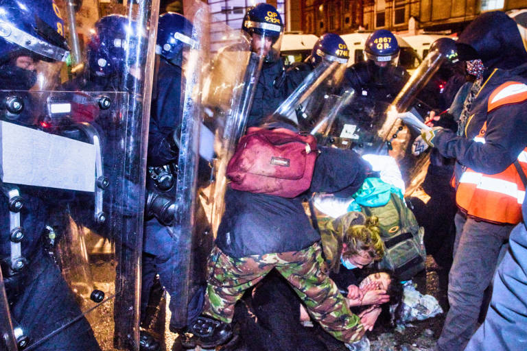&quot;Kill The Bill&quot; protest, Bristol, March 26th 2021. Photograph Copyright &copy; Simon Holliday