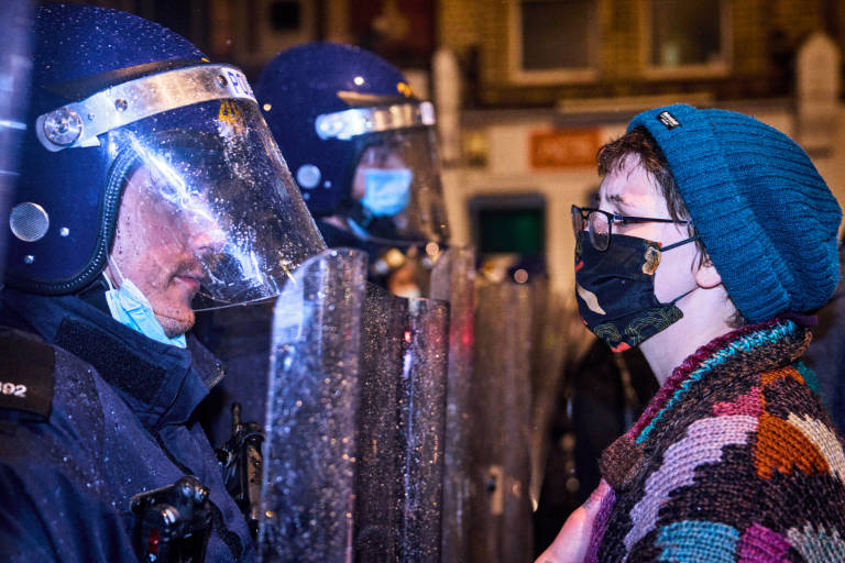 &quot;Kill The Bill&quot; protest, Bristol, March 26th 2021. Photograph Copyright &copy; Simon Holliday