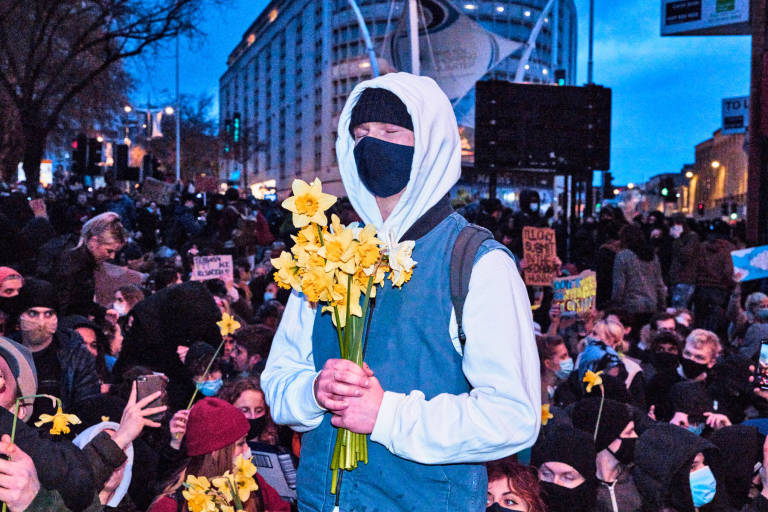 &quot;Kill The Bill&quot; protest, Bristol, March 26th 2021. Photograph Copyright &copy; Simon Holliday