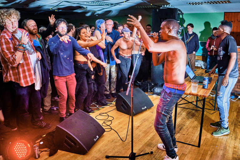 Sounds of Sisso at The Brunswick Club, Bristol, April 2018. Photograph Copyright &copy; Simon Holliday