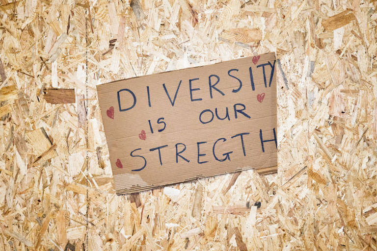 Counter-protest against expected far-right anti-immigration protest, Old Market, Bristol, August 2024. Photograph Copyright &copy; Simon Holliday