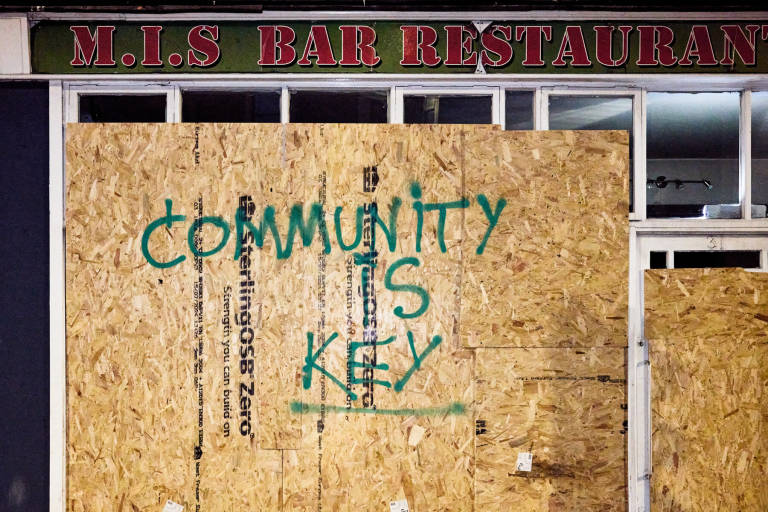 Counter-protest against expected far-right anti-immigration protest, Old Market, Bristol, August 2024. Photograph Copyright &copy; Simon Holliday