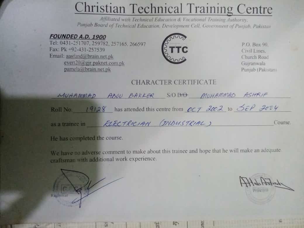 Completed electrical & household work