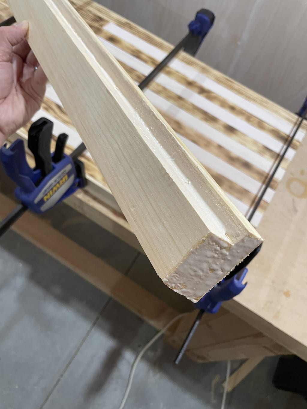 Glue on a miter