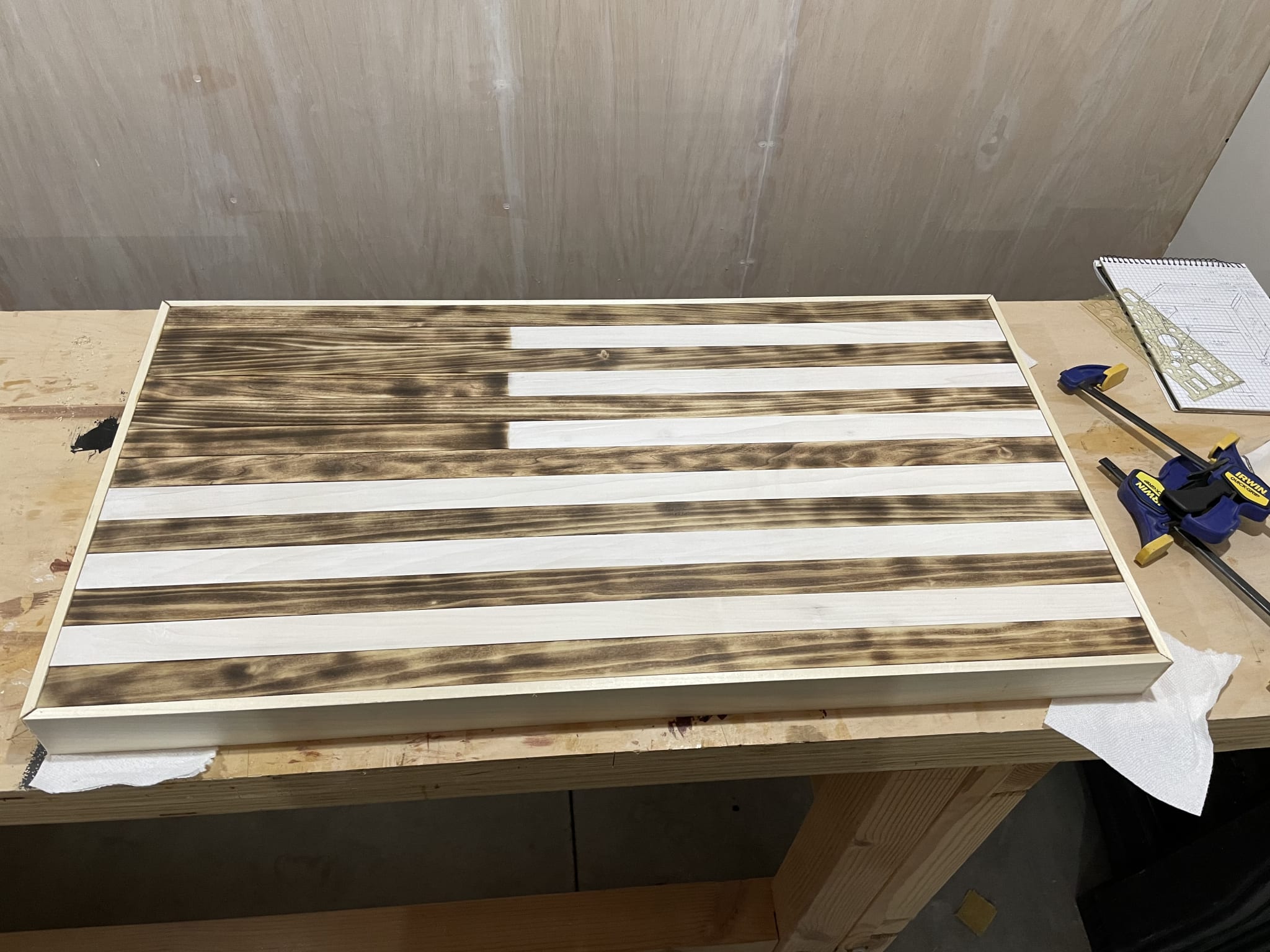 Glued and skirted table top