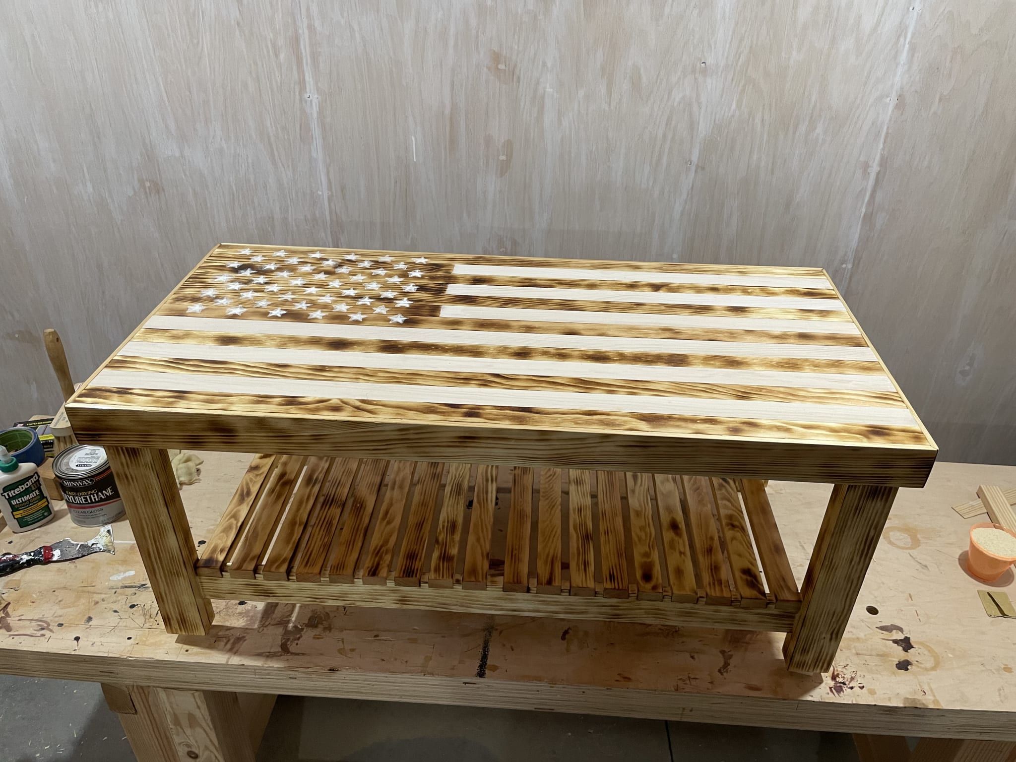Shiny coated table