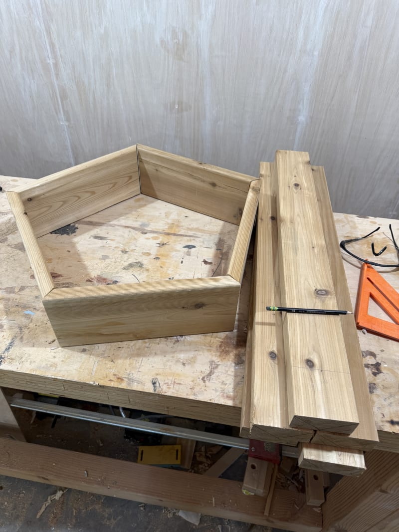 Wooden pentagons
