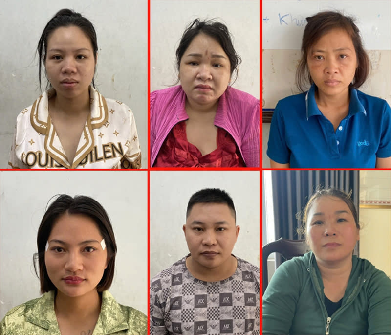 Các đối tượng trong đường dây mua bán trẻ sơ sinh bị bắt. (Ảnh: CA)