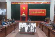 Các đại biểu dự hội nghị tại điểm cầu Quảng Bình