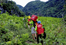 Porter trên đường vào hang Tiên. Ảnh: Oxalis Adventure
