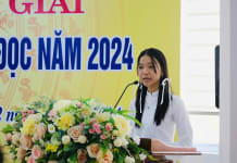 Hoàng Ngọc Mỹ Linh (Trường THPT Đào Duy Từ) là học sinh duy nhất khối THPT giành giải nhất cuộc thi.