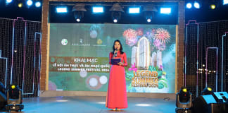 Bà Lê Thị Ngọc Hà, Phó Giám đốc Sở Du lịch phát biểu tại lễ khai mạc. 
