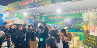 Khách tham quan tìm hiểu thông tin du lịch Quảng Bình.