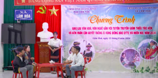 Một tiết mục tuyên truyền giảm thiểu tình trạng tảo hôn và hôn nhân cận huyết thống.