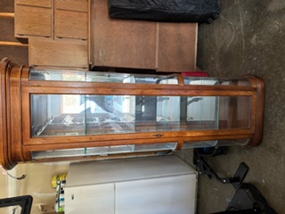 Tall Glass door/shelves with light