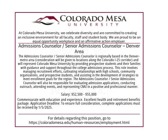Senior Admissions Counselor
