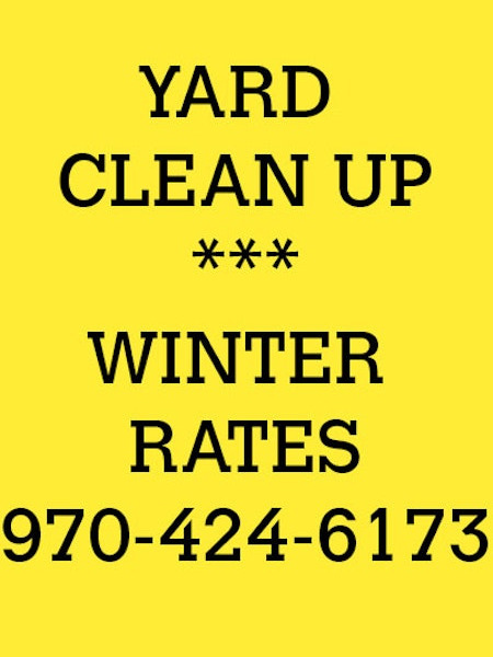 YARD CLEAN UP *** WINTER RATES 970-424-6173