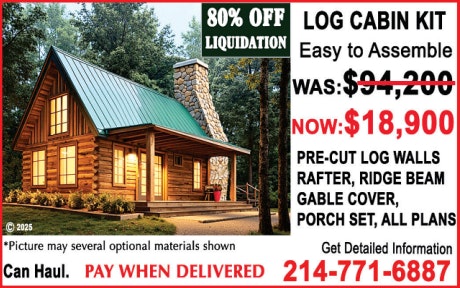 Log Cabin Kit Liquidation Sale