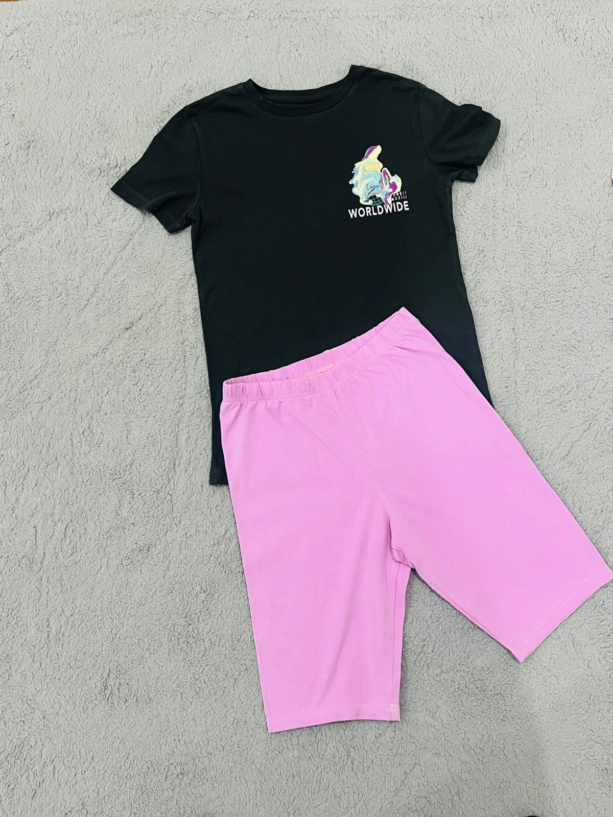Black Pink shirt trouser set