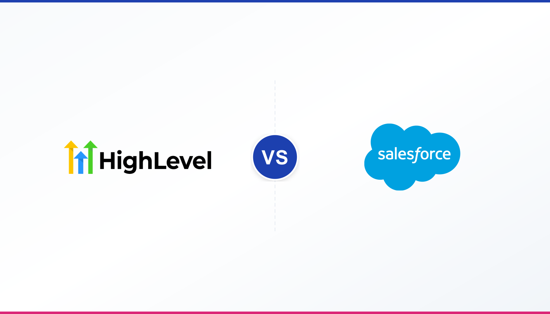 GoHighLevel vs Salesforce contractors - logo comparison showing both CRM platforms side by side
