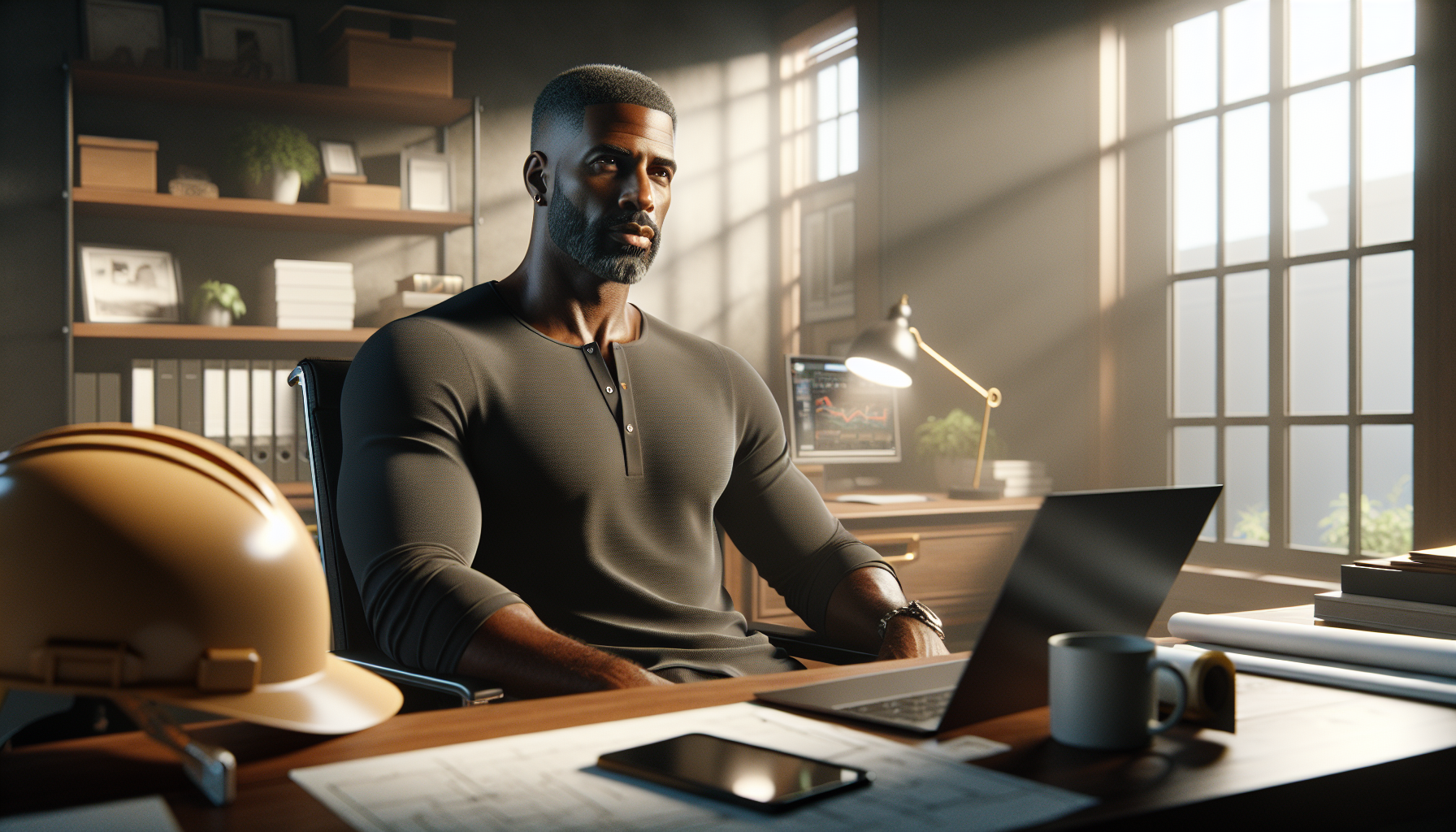 GoHighLevel automations contractors - contractor reviewing automated workflow dashboard on laptop in office