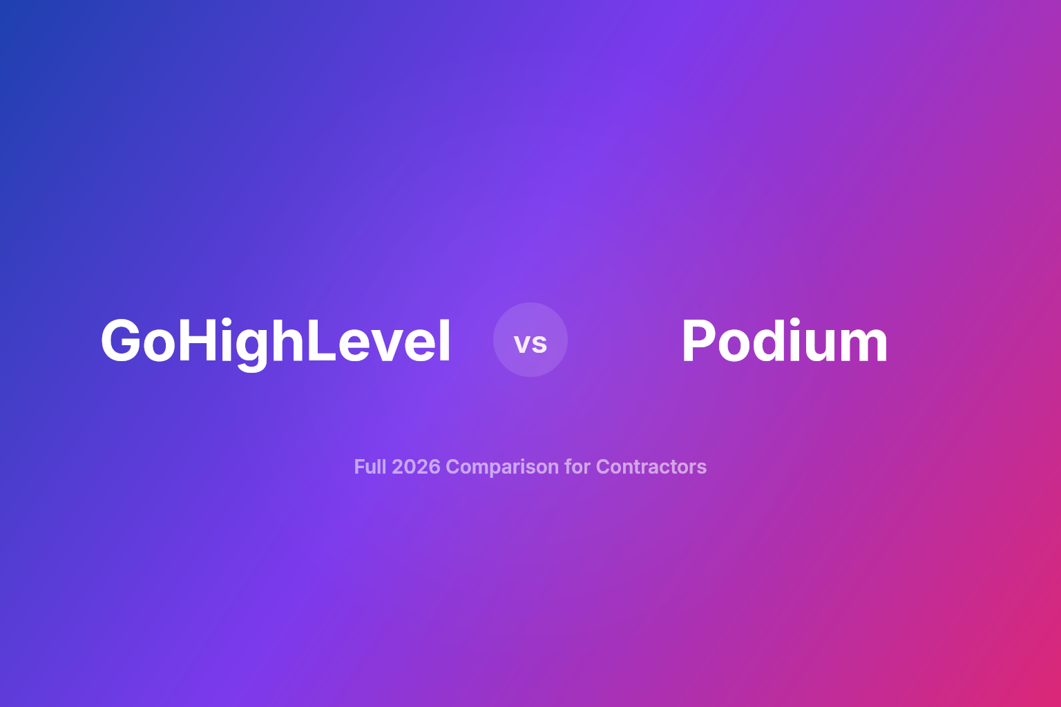 GoHighLevel vs Podium for Contractors: Full 2026 Comparison