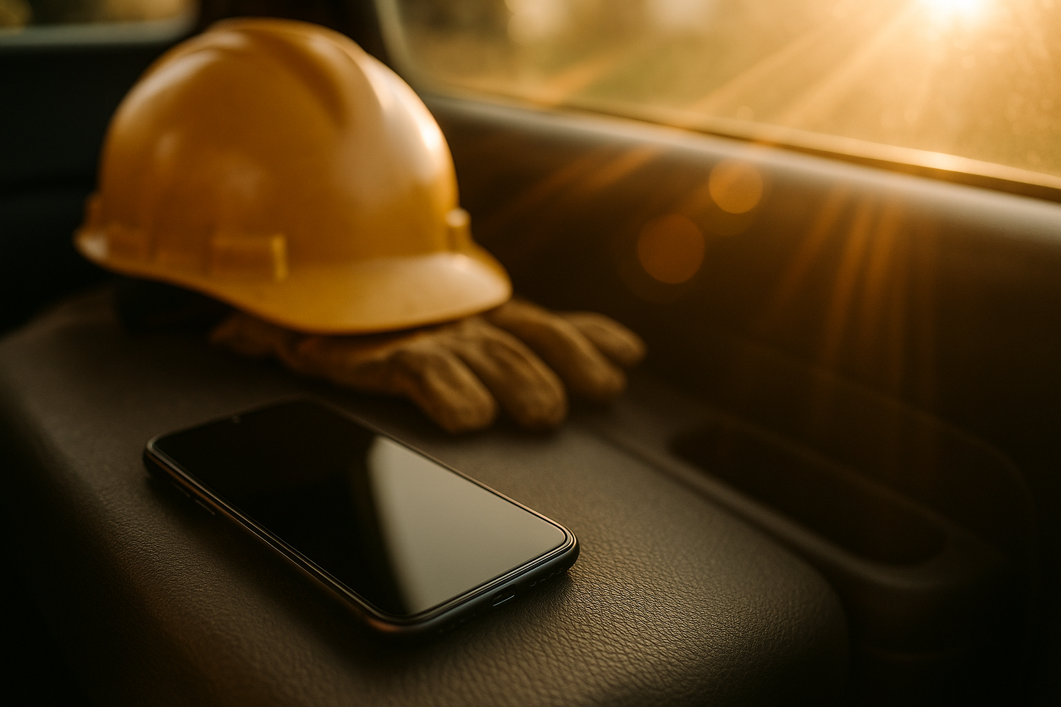 contractor reduce no-shows automation - phone showing calendar confirmation on truck dashboard