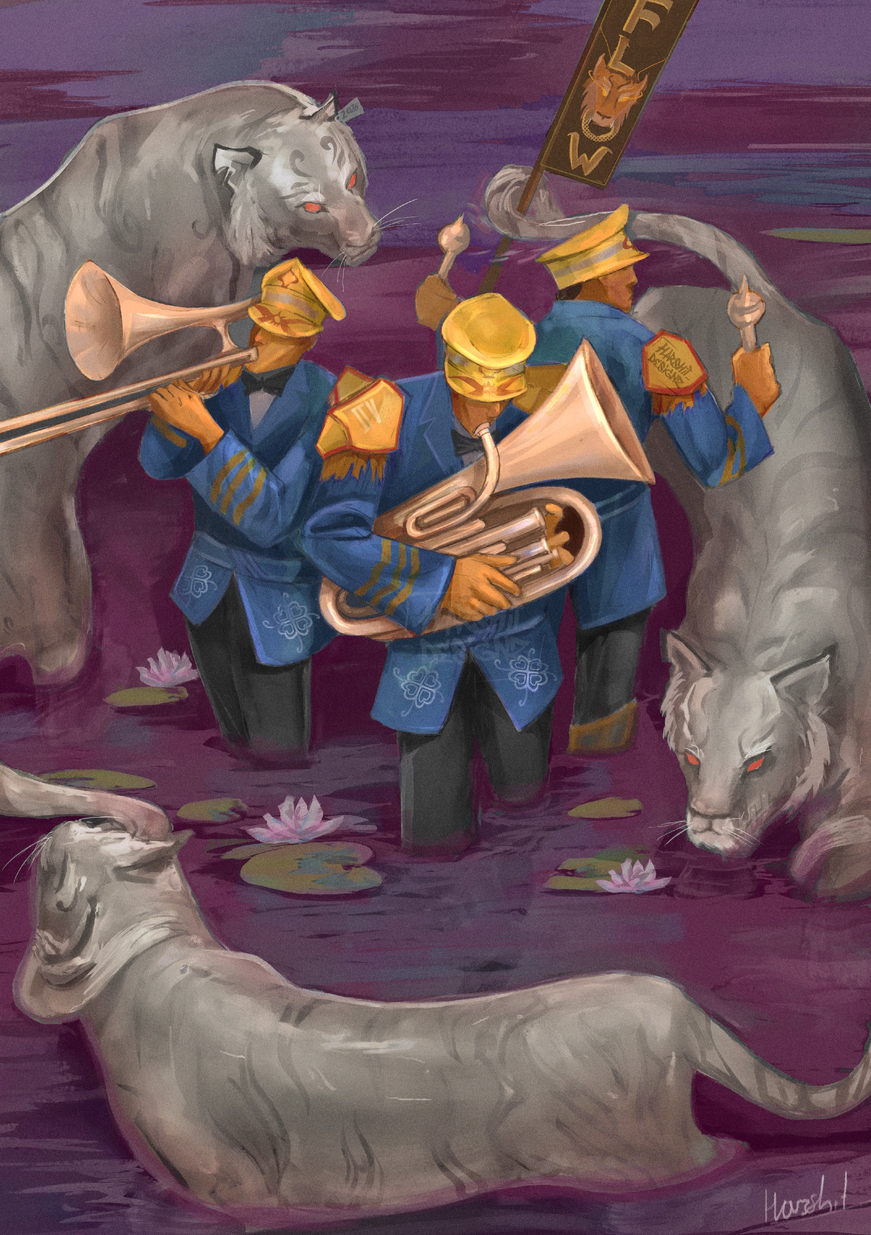 White tigers and trumpets