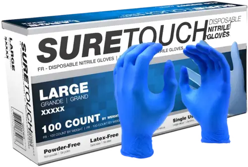 Suretouch Pf Lrg Nitrile 5Mil Gloves 100/Box