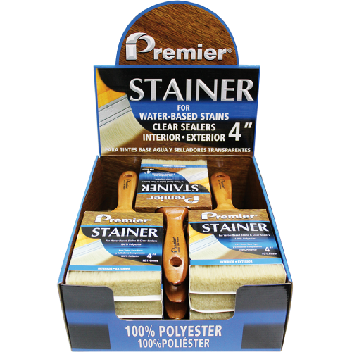 STAINER BRUSH BROWN POLY 4IN