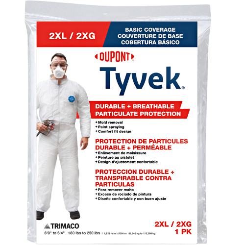 NO ELASTIC TYVEK COVRALLS 2XL