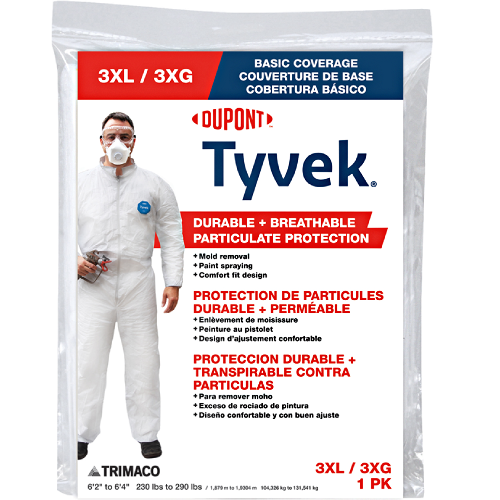 NO ELASTIC TYVEK COVRALLS 3XL